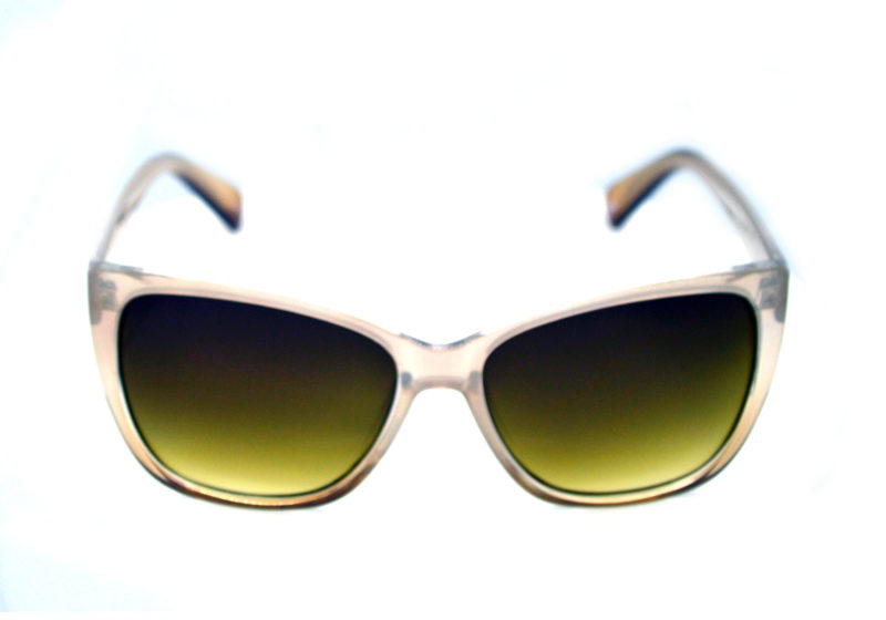 Shady Clear Butterfly Sunglasses with Black to Yellow Gradient Tint 2