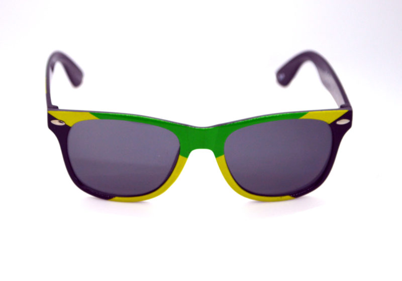 Jamaican Flag Print Wavers Sunglasses with Dark Tint 2