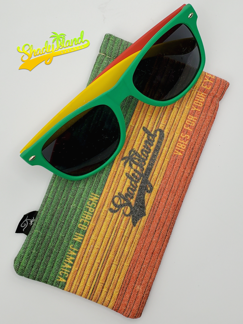 Perfect Fit Sunglasses Pouches 6.5 inch Canvas Rasta Style 1